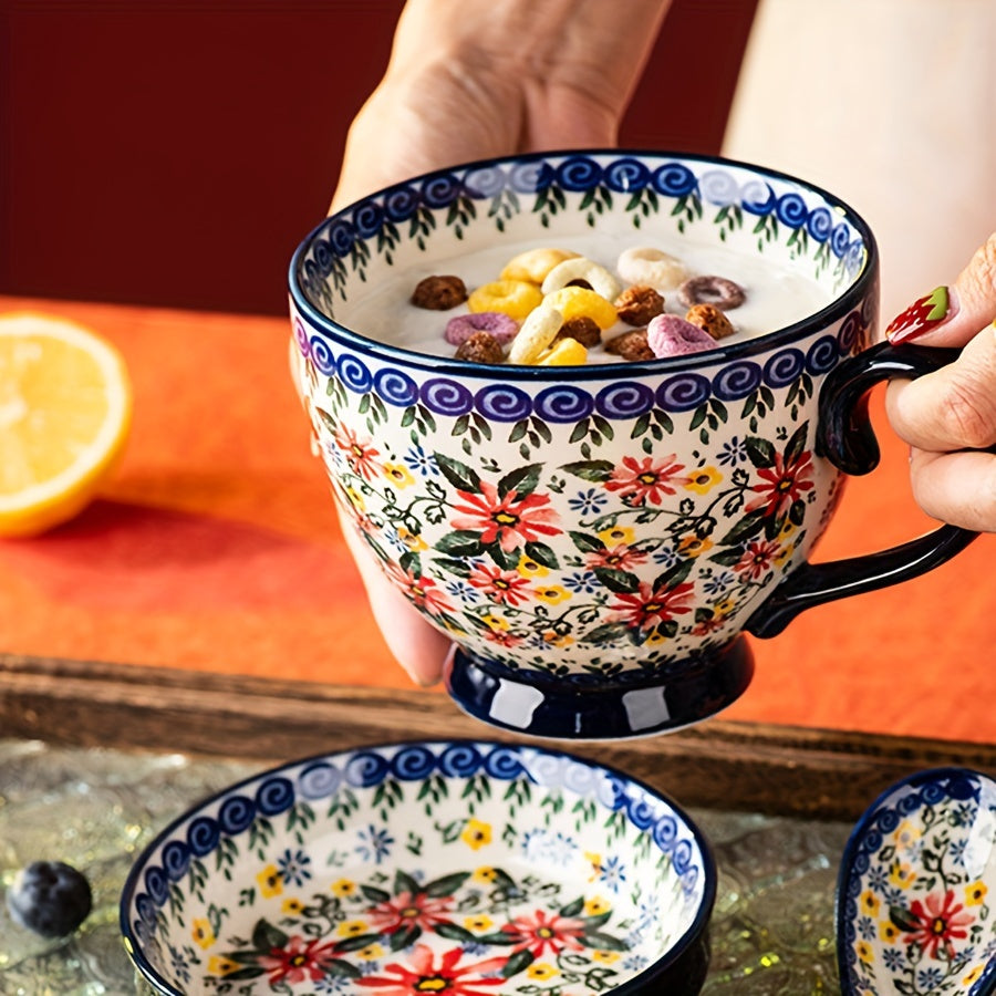 Bohemian Floral Breakfast Mug