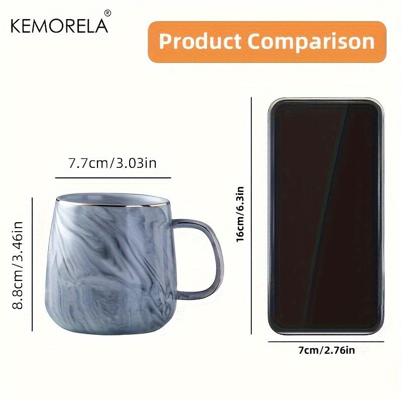 Marble Gold-Rim Ceramic Mug
