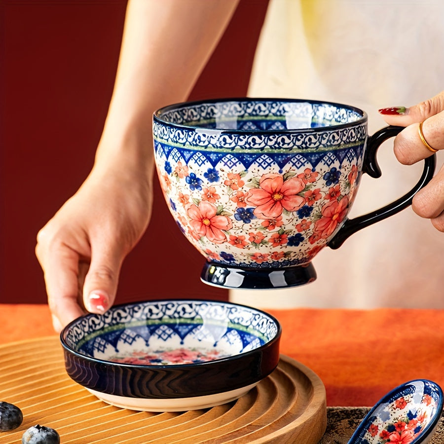 Bohemian Floral Breakfast Mug