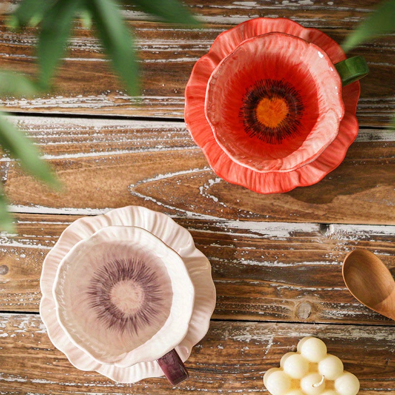 Elegant Floral Ceramic Coffee Cup