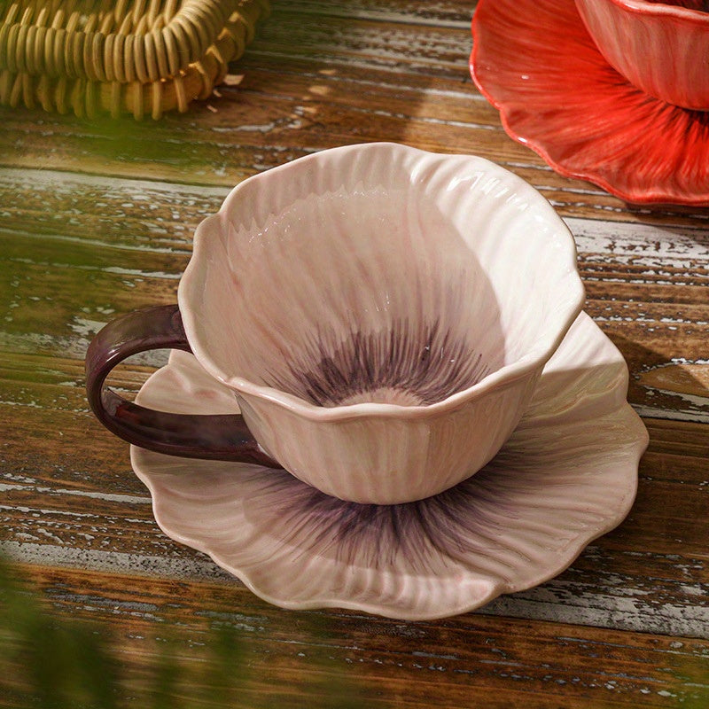 Elegant Floral Ceramic Coffee Cup