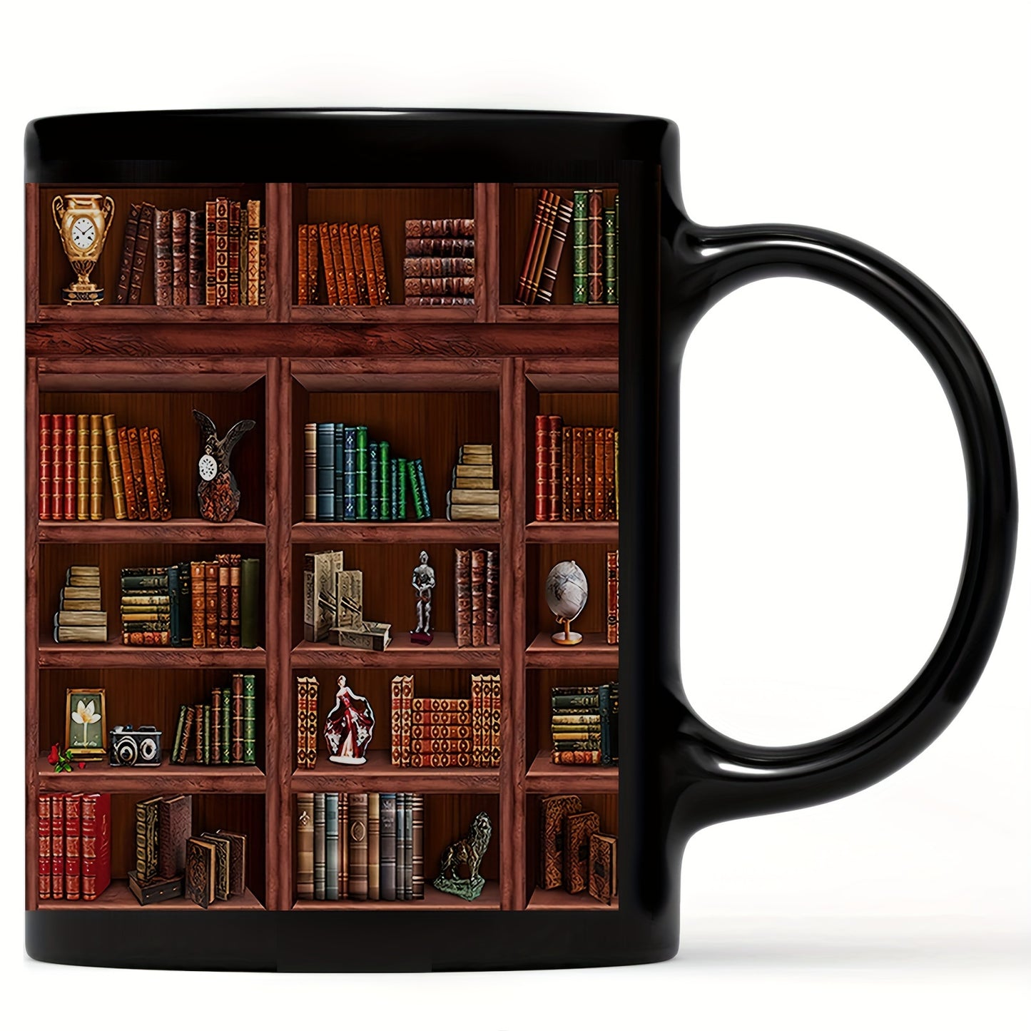 Library Bookshelf Ceramic Mug