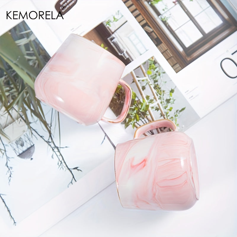Marble Gold-Rim Ceramic Mug