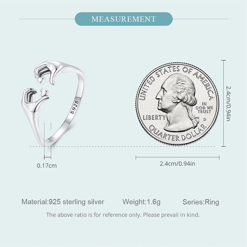 925 Sterling Silver Embracing Love Couple Ring