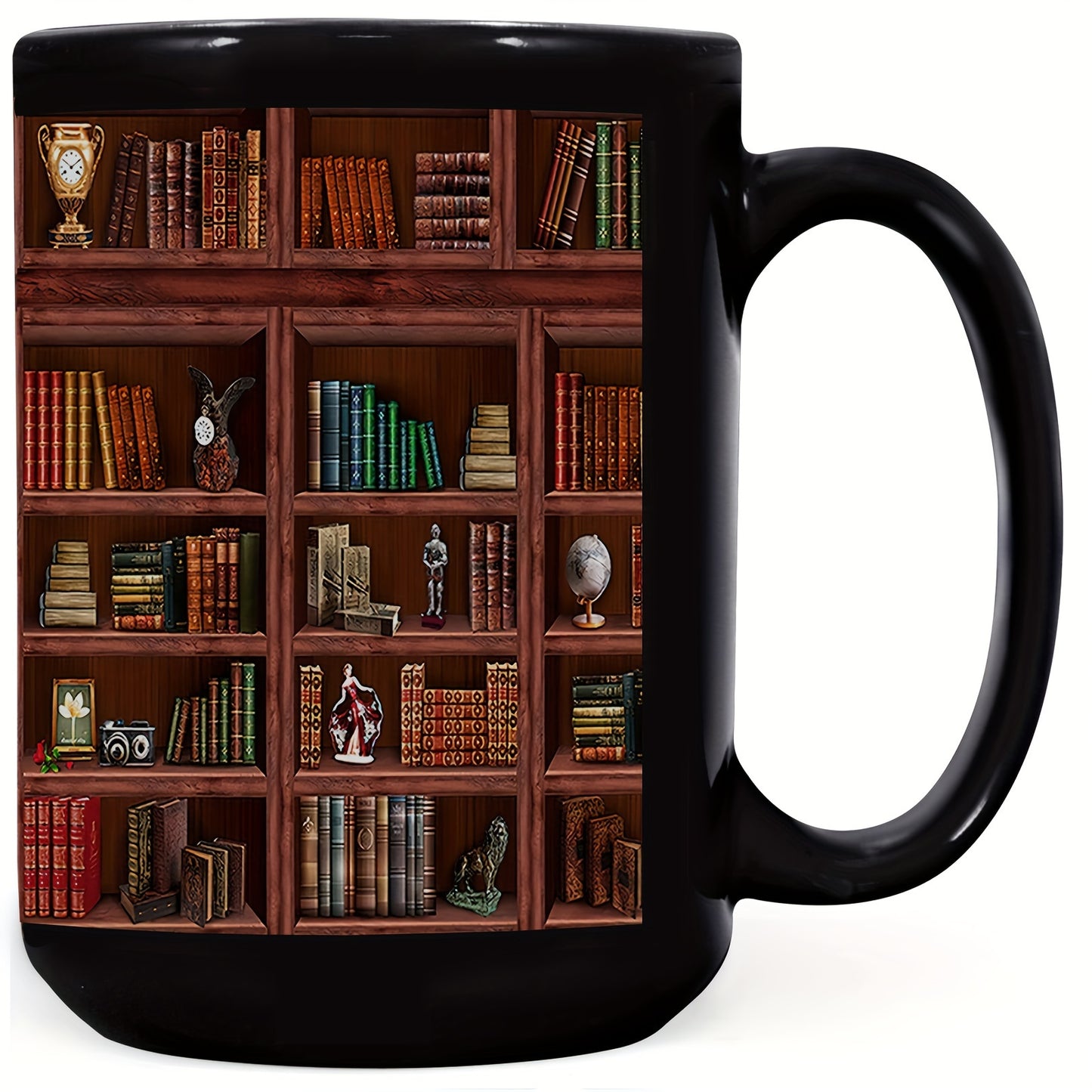 Library Bookshelf Ceramic Mug