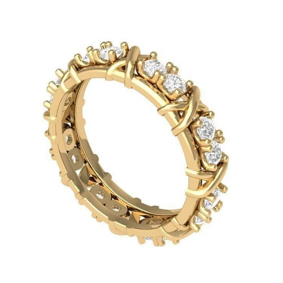 14K Gold Lab Diamond Eternity Wedding Band