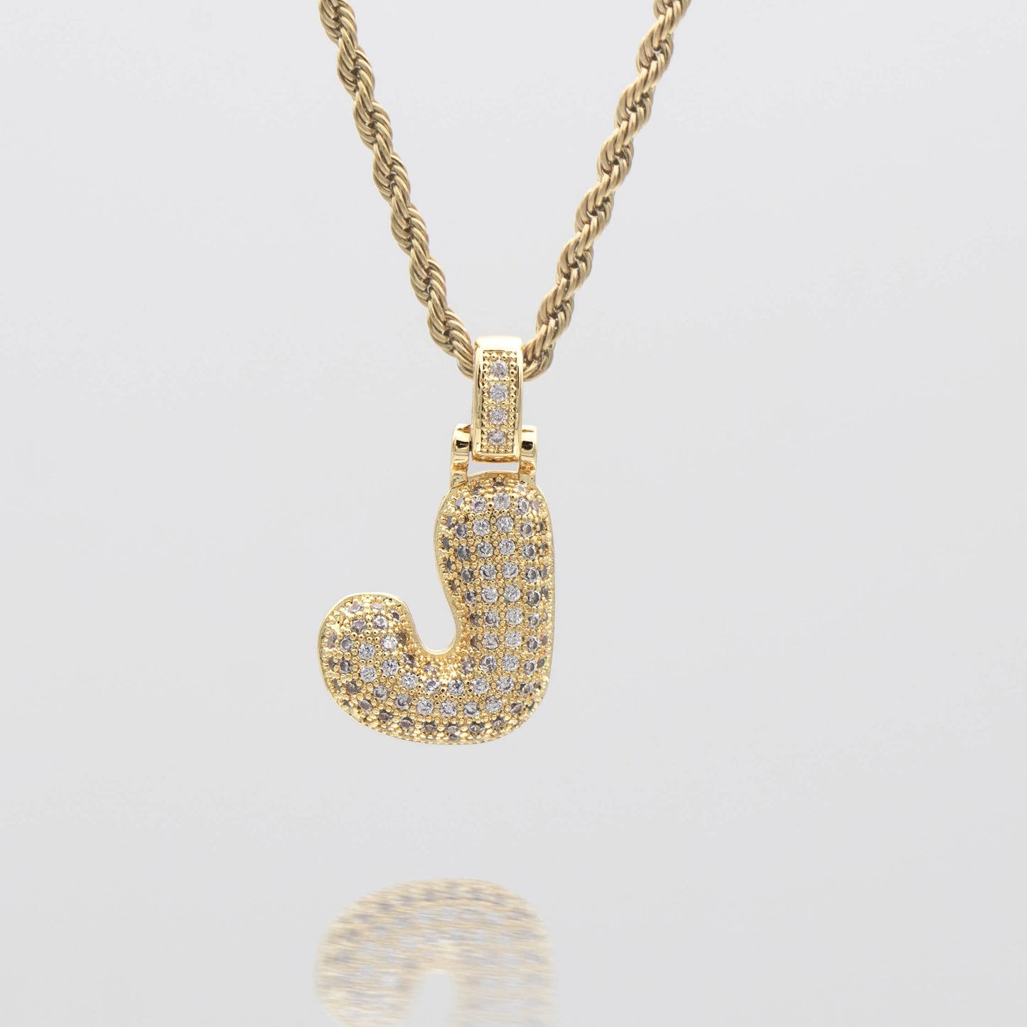 ICY Bubble Letter Initial Necklace