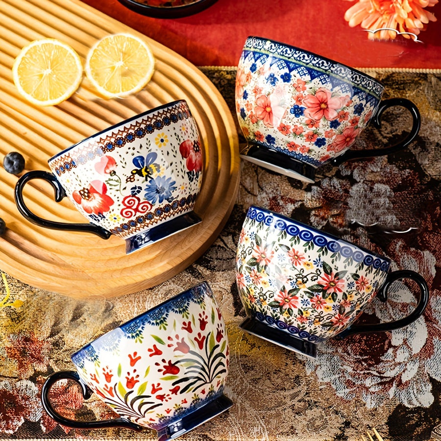 Bohemian Floral Breakfast Mug