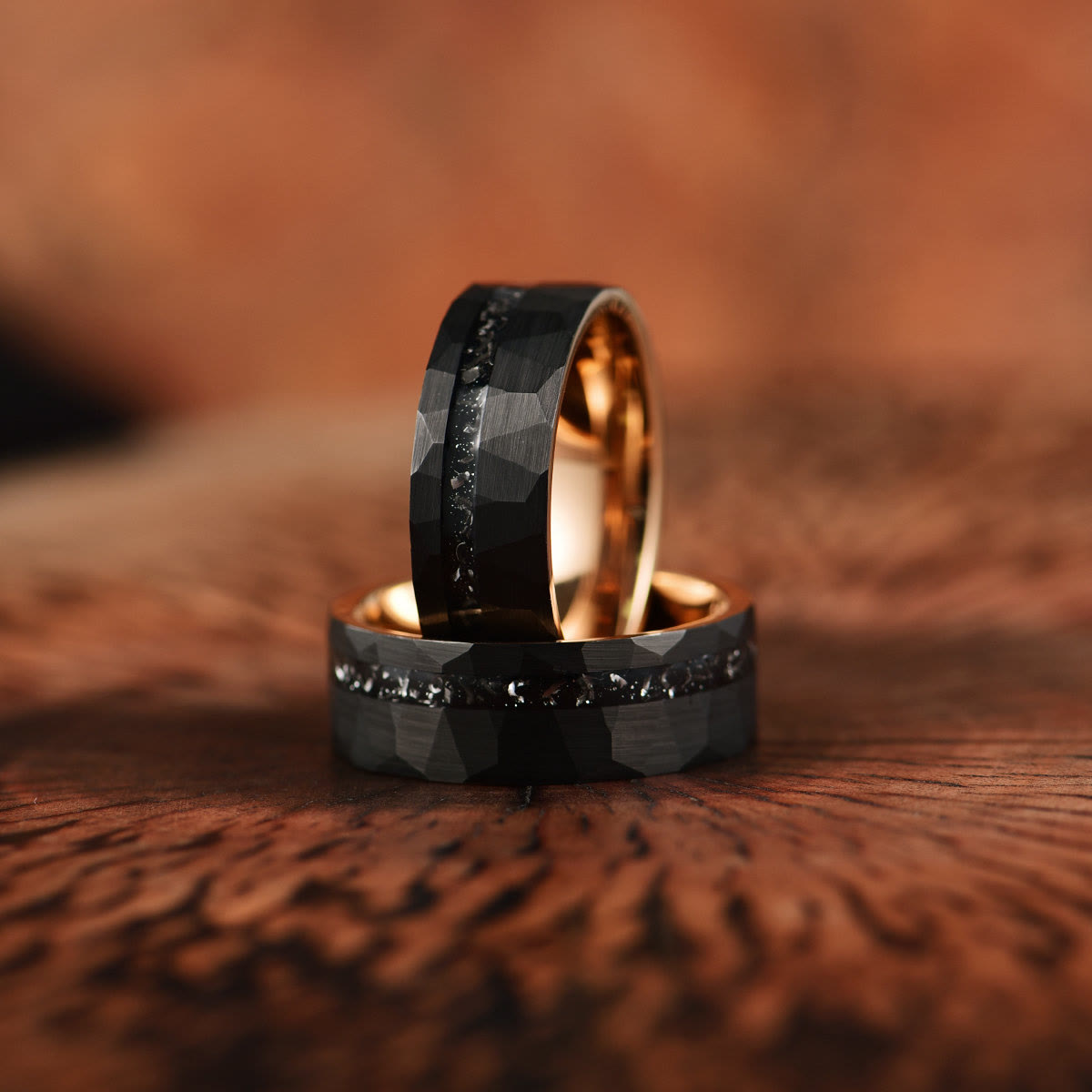 8mm Ares Black Tourmaline Tungsten Carbide Ring