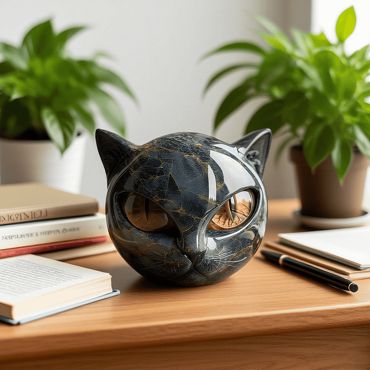 ZyxCharm – Mystic Black Cat Head Sculpture