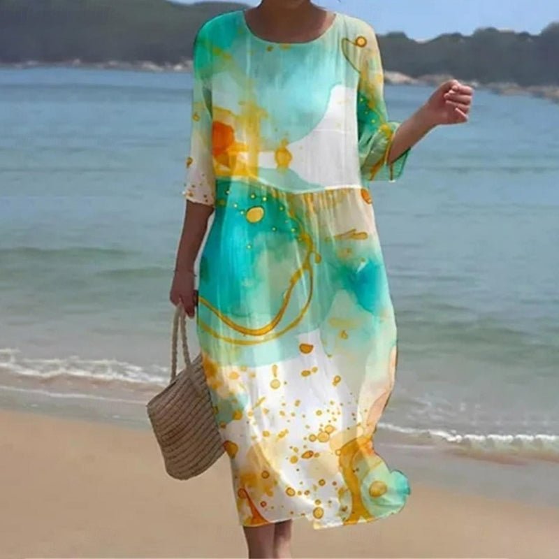 Keely | Floral Dress in Sunset Hues