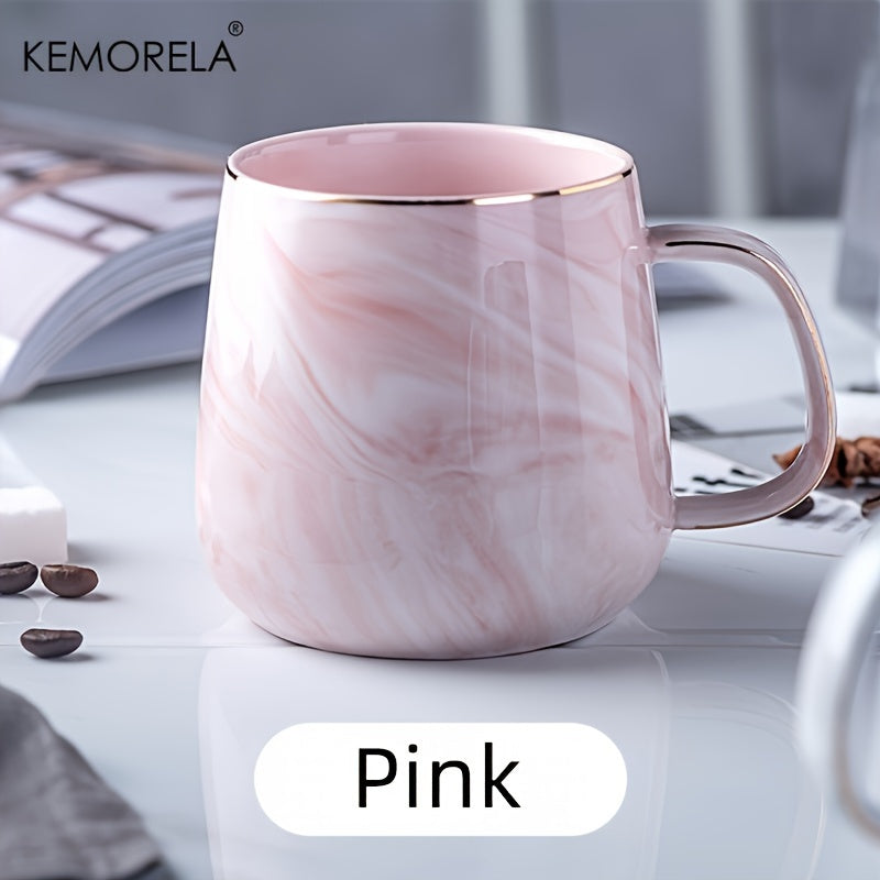 Marble Gold-Rim Ceramic Mug