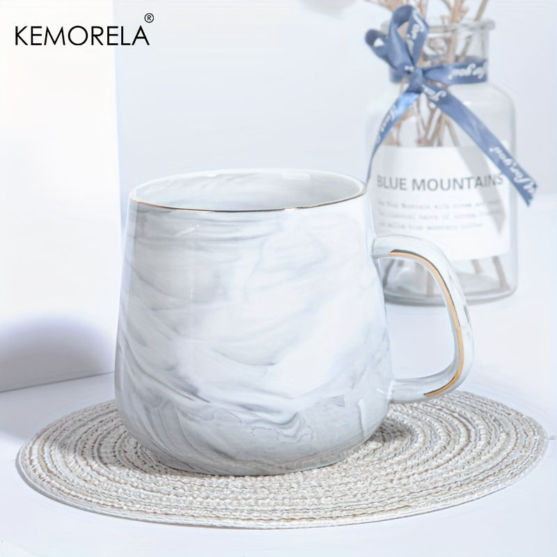 Marble Gold-Rim Ceramic Mug