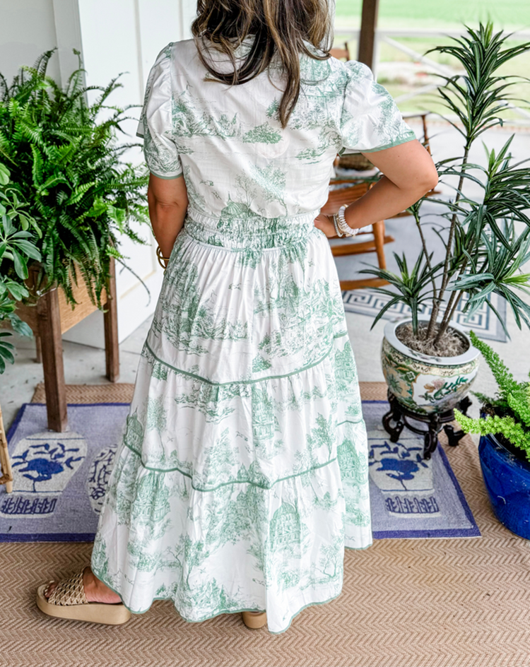 Eliza | Timeless Toile Maxi Dress