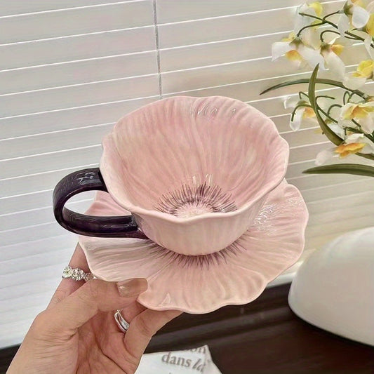 Elegant Floral Ceramic Coffee Cup