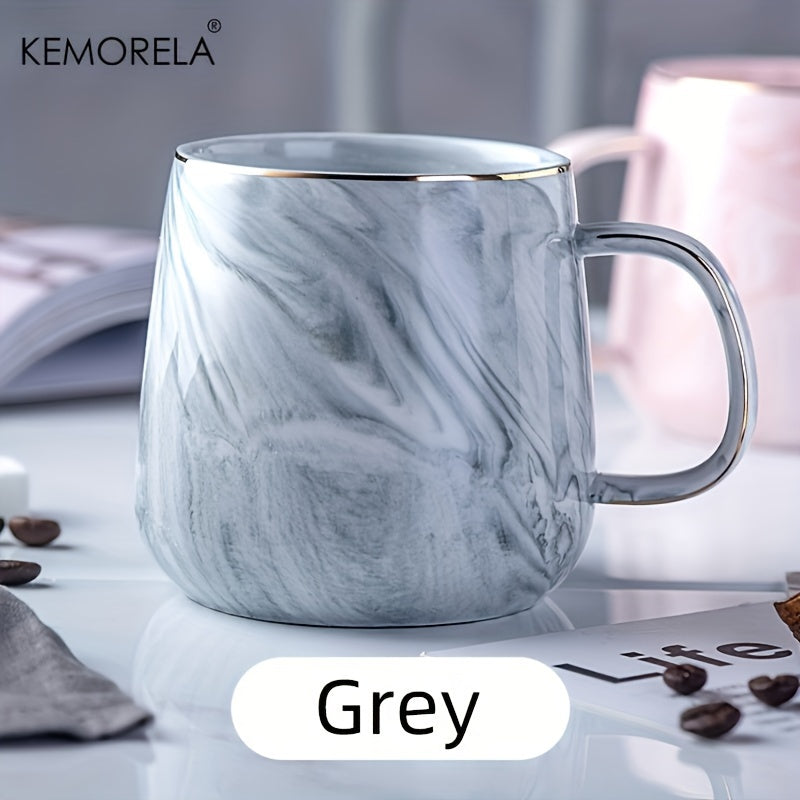 Marble Gold-Rim Ceramic Mug
