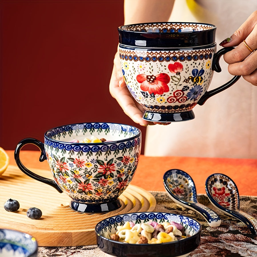 Bohemian Floral Breakfast Mug