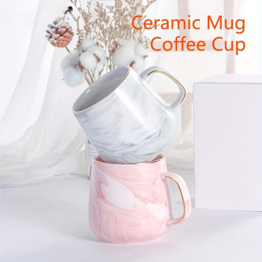 Marble Gold-Rim Ceramic Mug