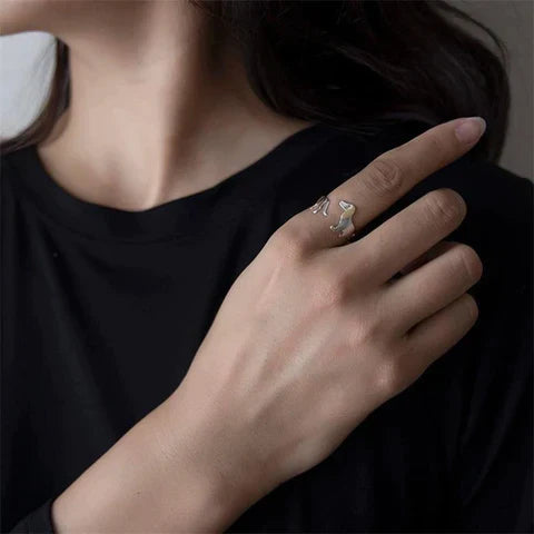 Charming Adjustable Silver Dachshund Ring – Full of Personality