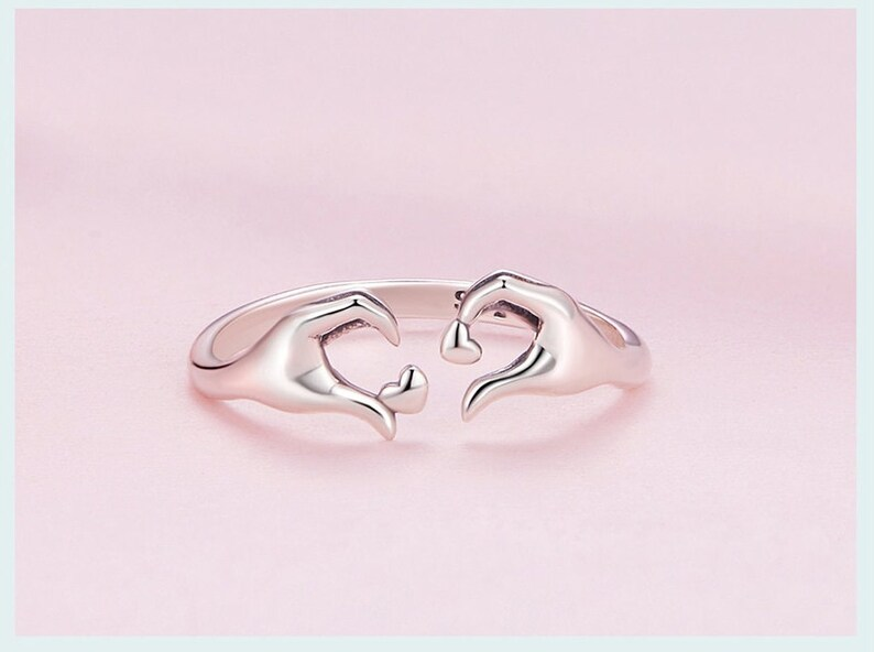 925 Sterling Silver Embracing Love Couple Ring