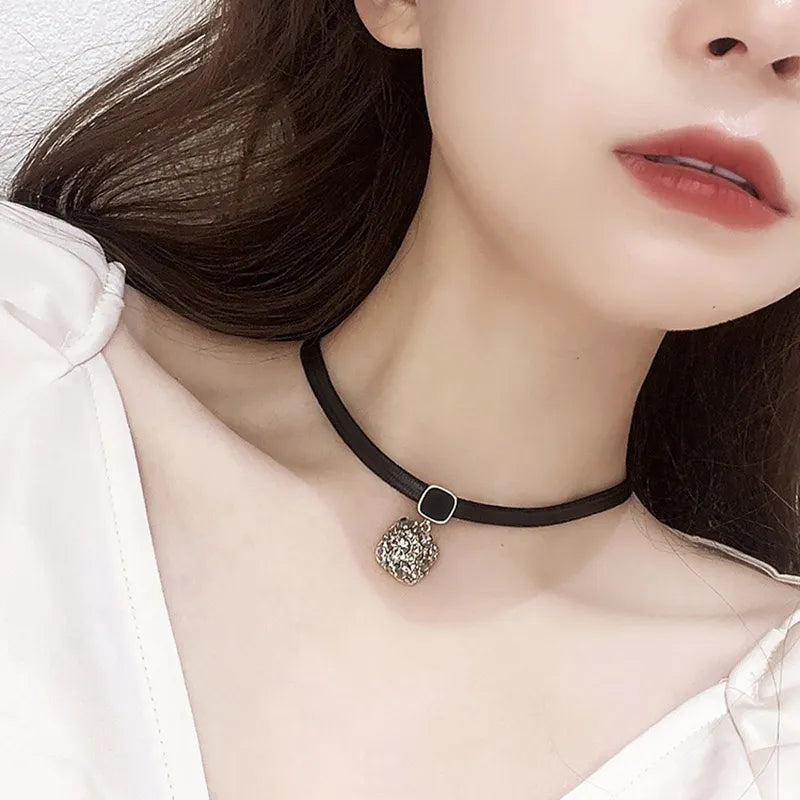 Geometric Crystal Pendant Necklace
