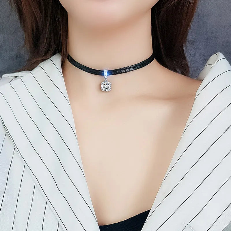 Geometric Crystal Pendant Necklace