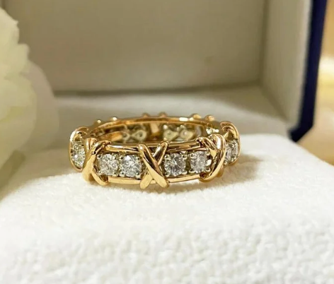 14K Gold Lab Diamond Eternity Wedding Band