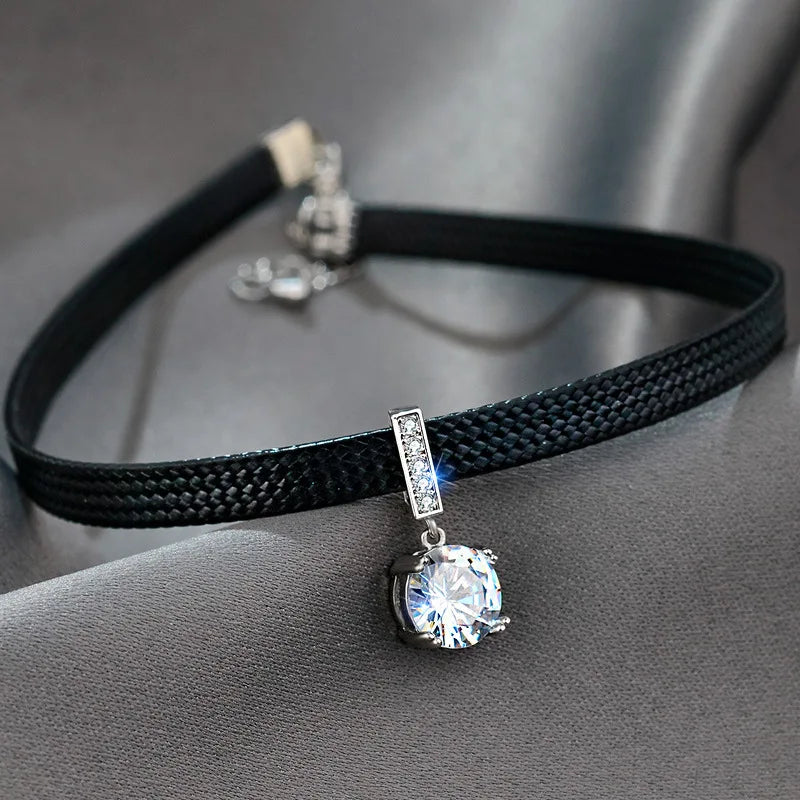 Geometric Crystal Pendant Necklace