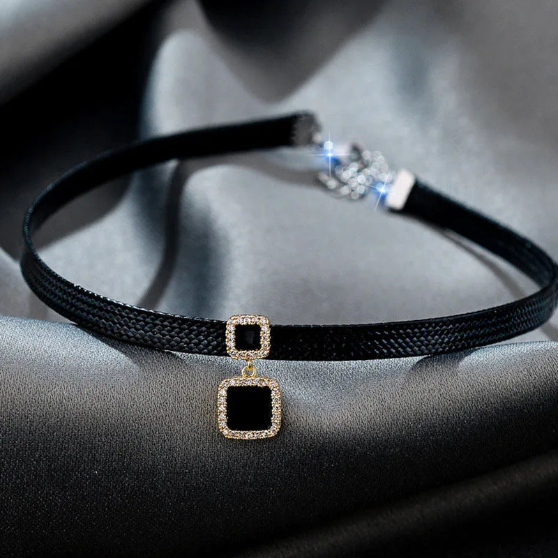 Geometric Crystal Pendant Necklace