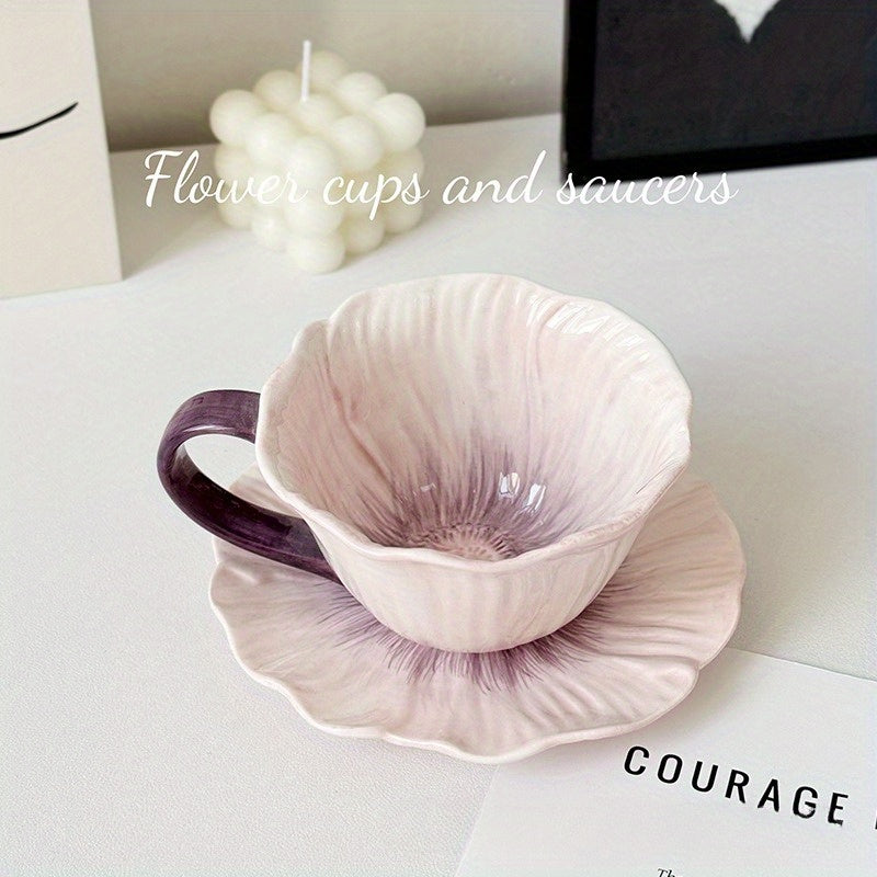 Elegant Floral Ceramic Coffee Cup