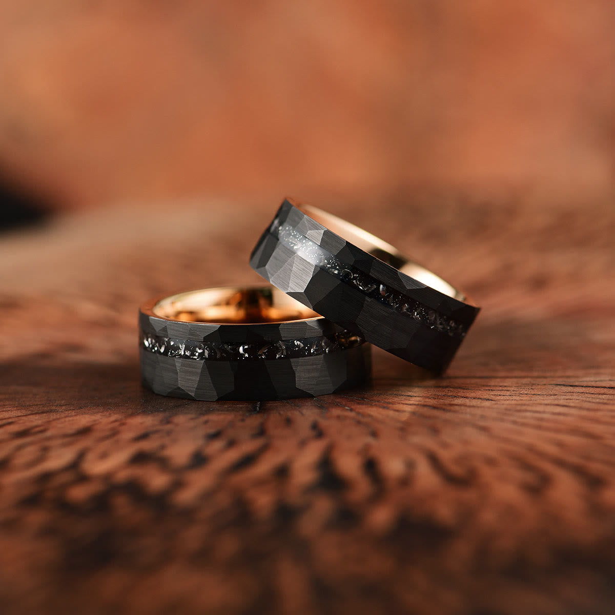 8mm Ares Black Tourmaline Tungsten Carbide Ring