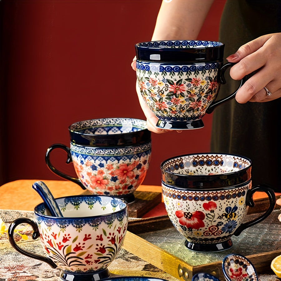 Bohemian Floral Breakfast Mug