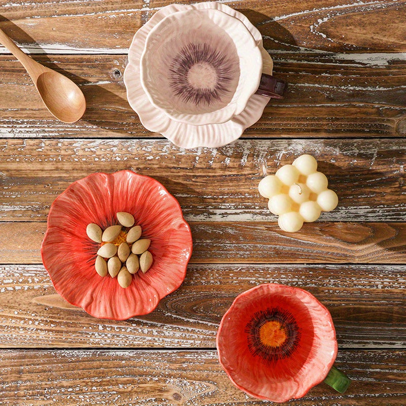 Elegant Floral Ceramic Coffee Cup