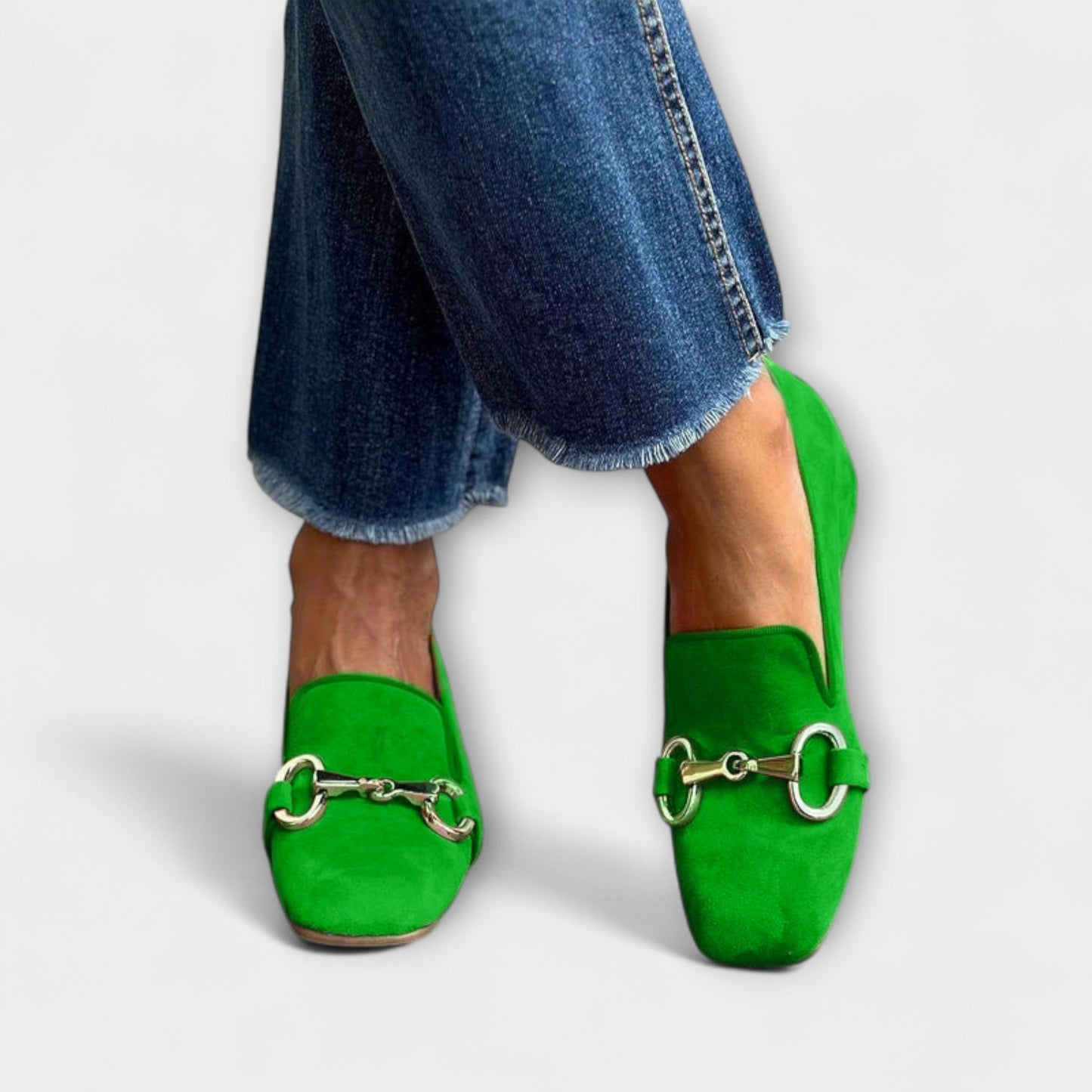 Taliah – Square Toe Loafers with Buckle Detail