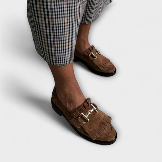 Fleur – Brown Round Toe Loafers