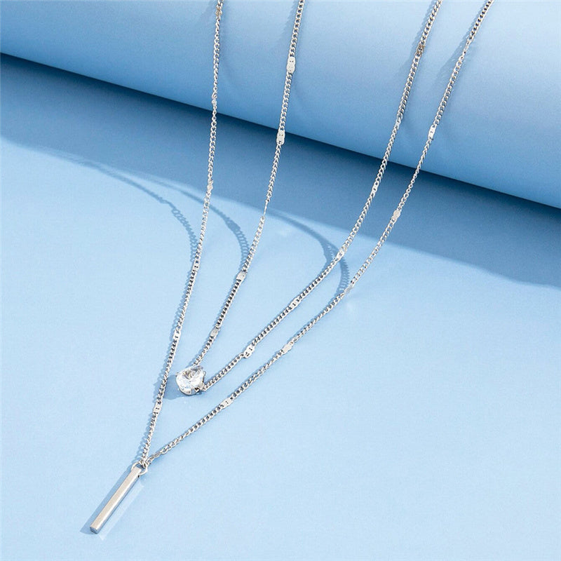 Gold Pendant Necklace Set with Neck Glitter