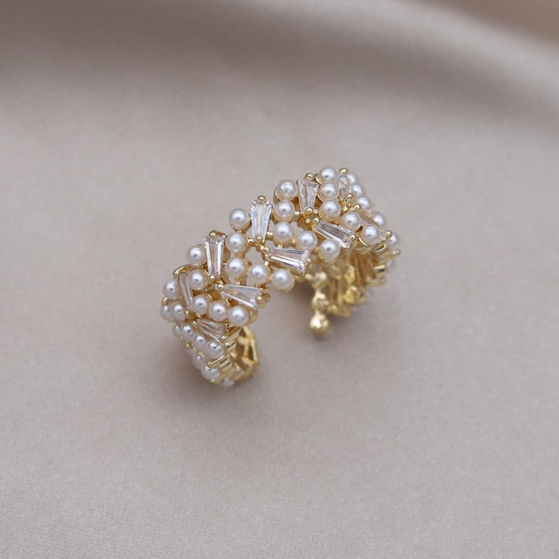 Elegant Adjustable Pearl Ring
