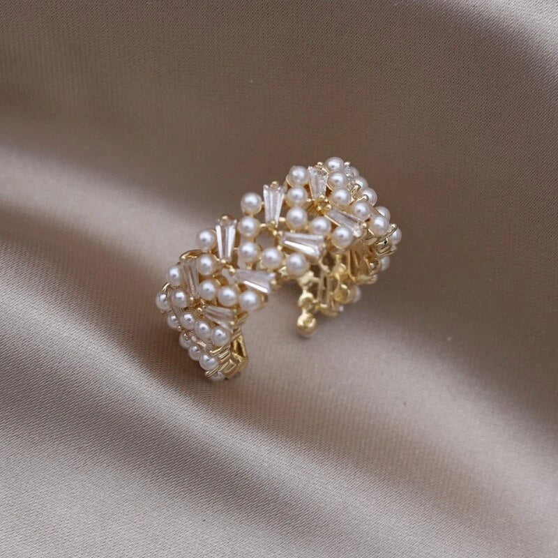 Elegant Adjustable Pearl Ring