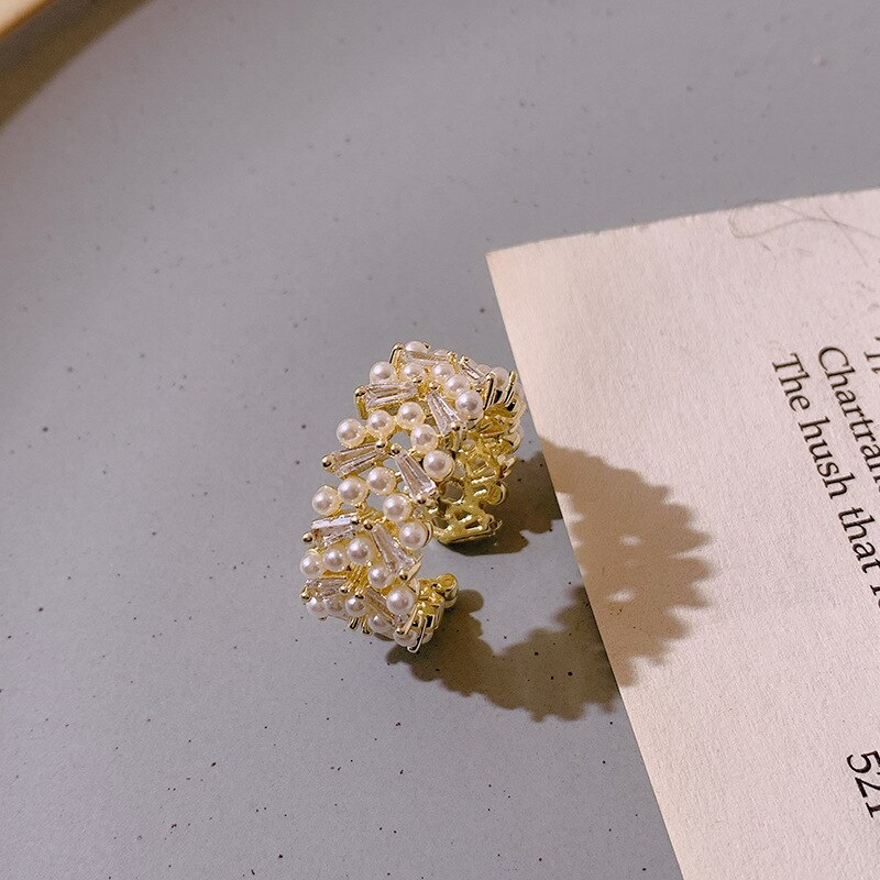 Elegant Adjustable Pearl Ring