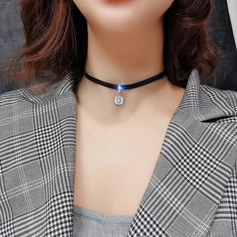 Geometric Crystal Pendant Necklace