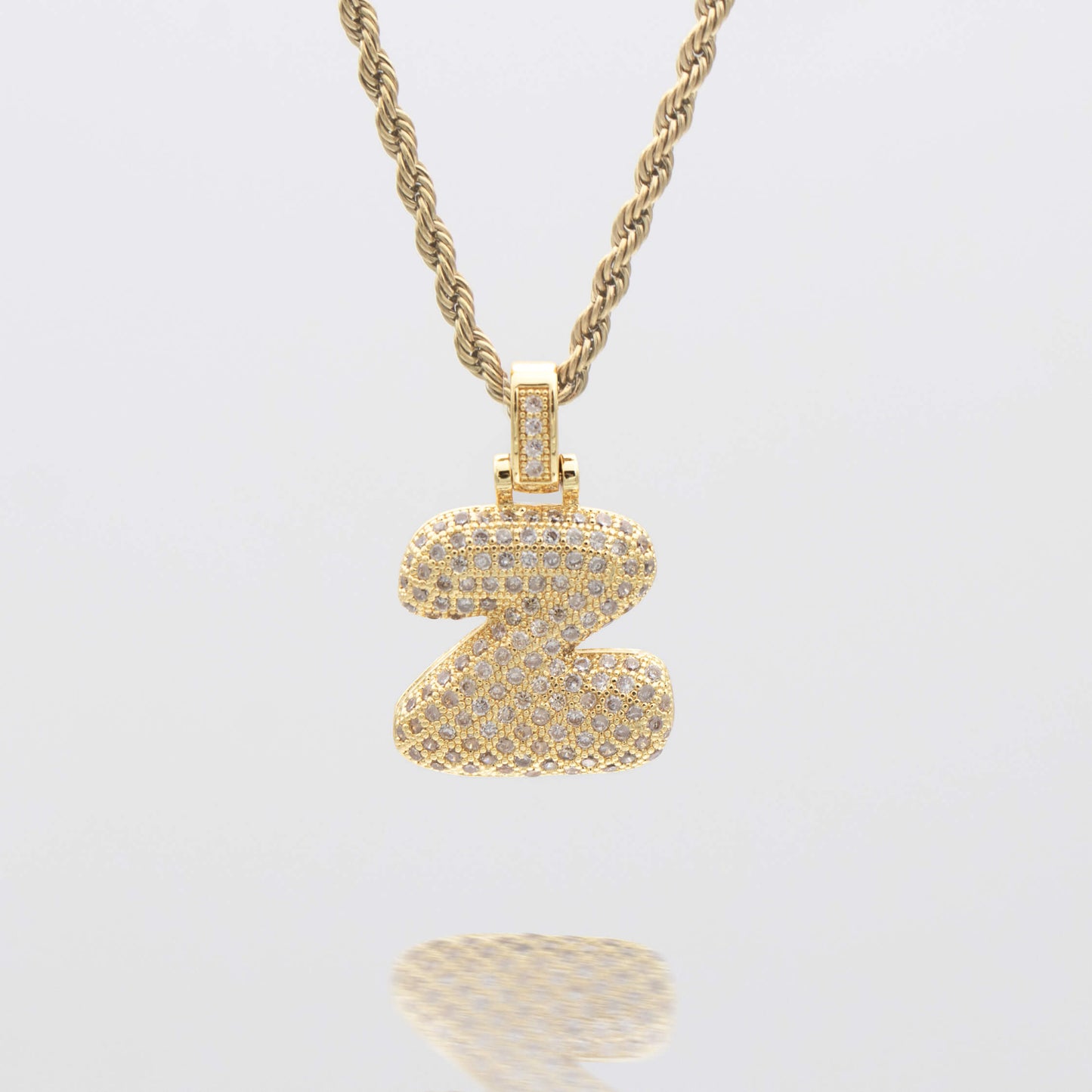 ICY Bubble Letter Initial Necklace