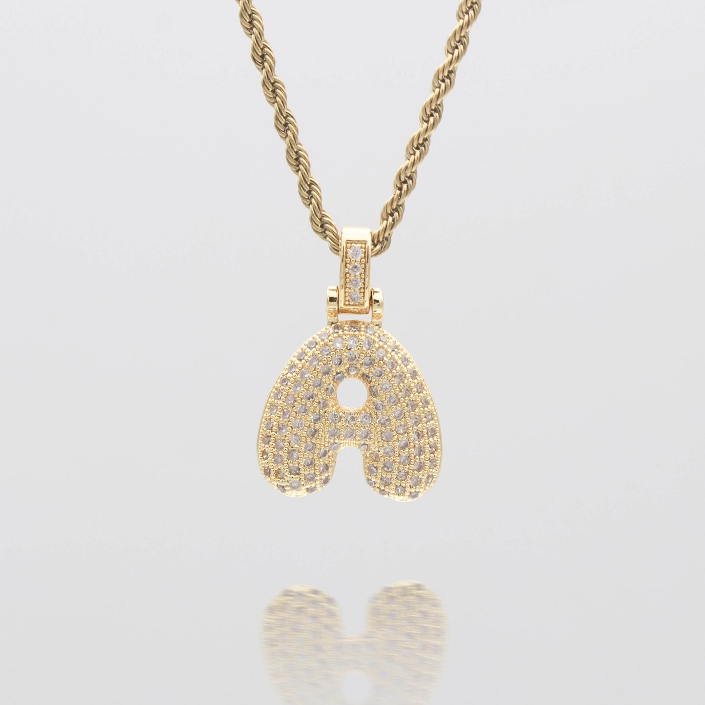 ICY Bubble Letter Initial Necklace
