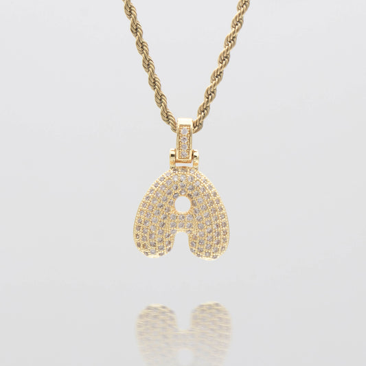 ICY Bubble Letter Initial Necklace