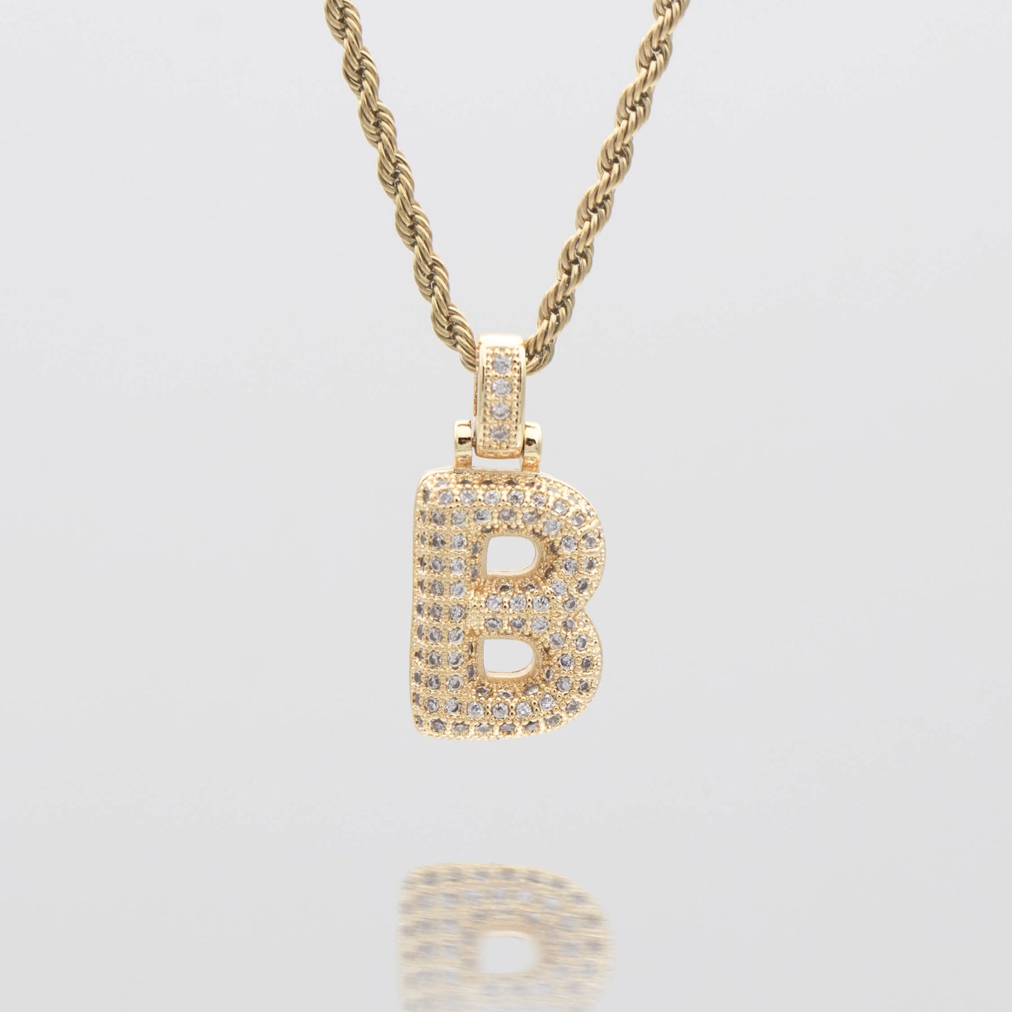 ICY Bubble Letter Initial Necklace