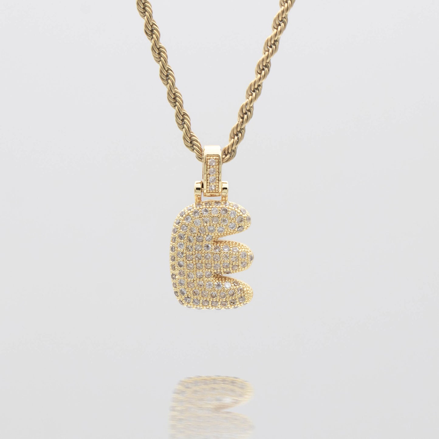 ICY Bubble Letter Initial Necklace