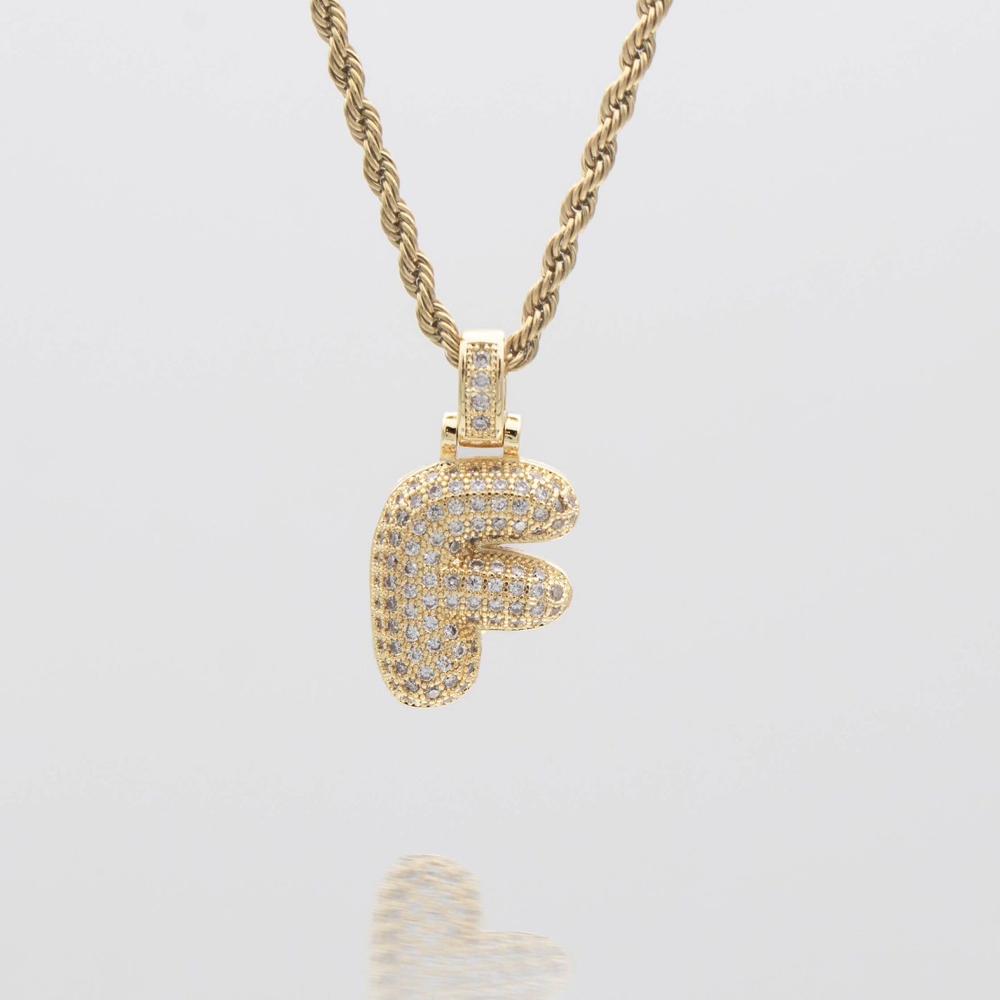 ICY Bubble Letter Initial Necklace
