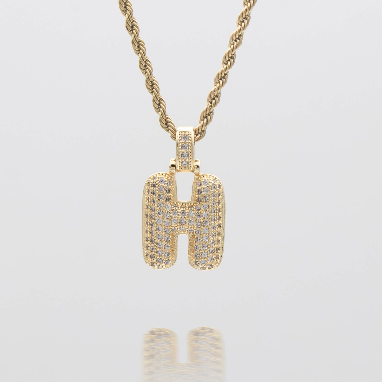 ICY Bubble Letter Initial Necklace